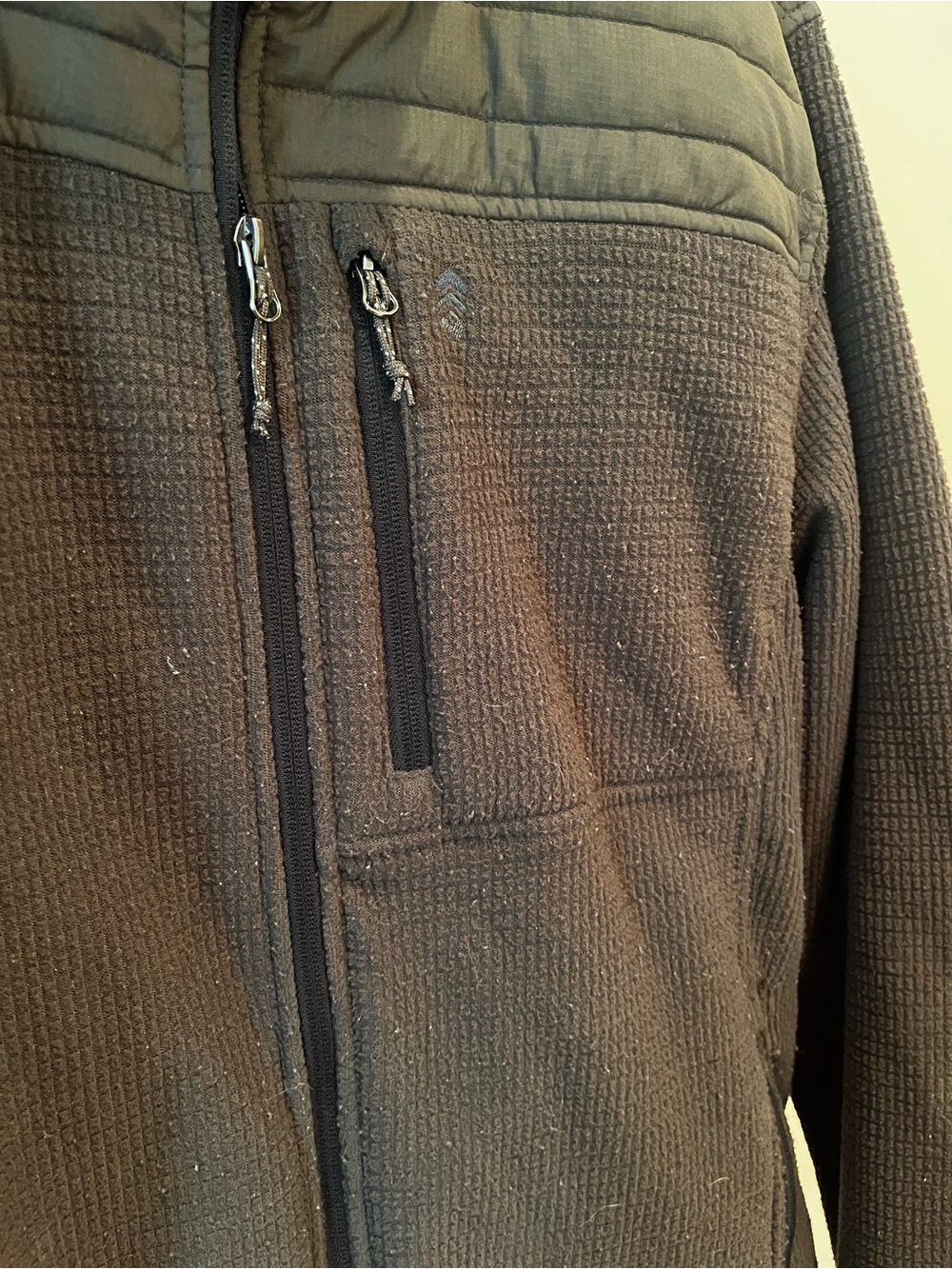 Men's Quilted Fleece Jacket - Dark Green - Picture 2 of 5